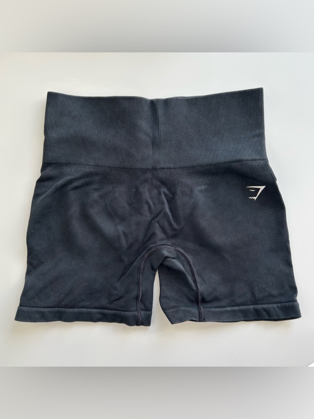 Never Worn Gymshark Small Grey/Black Ribbed Gym Shorts